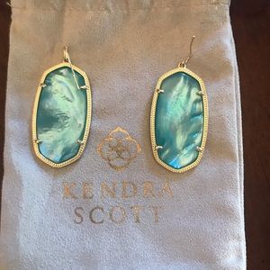 Kendra Scott Custom Color Bar Danielle Earrings baby blue MOP